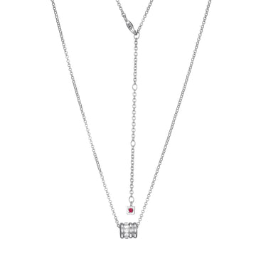 Elle - Sterling Silver - "Goddess" Cubic Zirconia Necklace (17"+3" Rolo Chain)