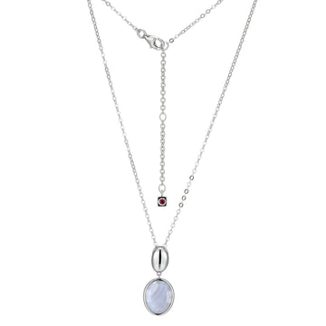 SS RHOD BLUE AGATE NECKLACE 18