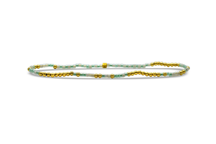 Skylar Paige Tila Bead Gold Morse Code Multicolor Stretch Bracelet