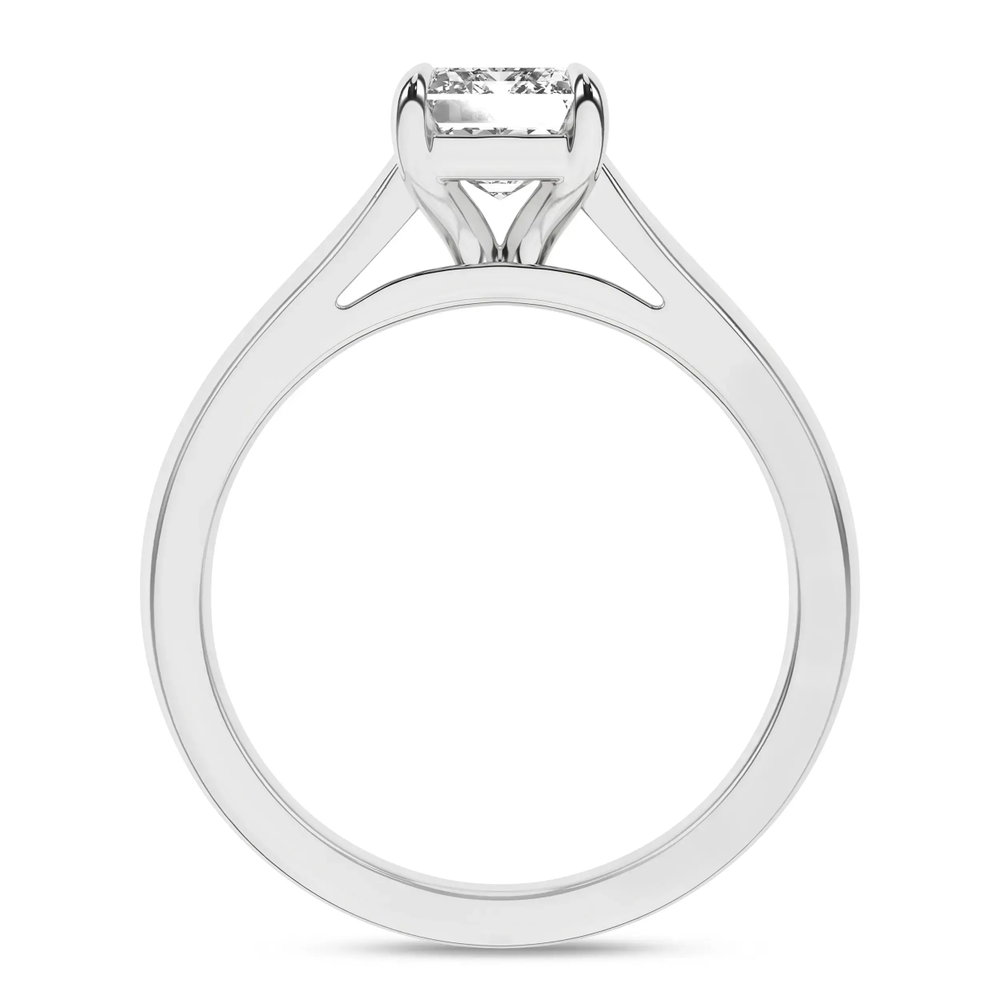 14k White Gold 1.5 CTW Lab Grown Diamond Radiant Ring