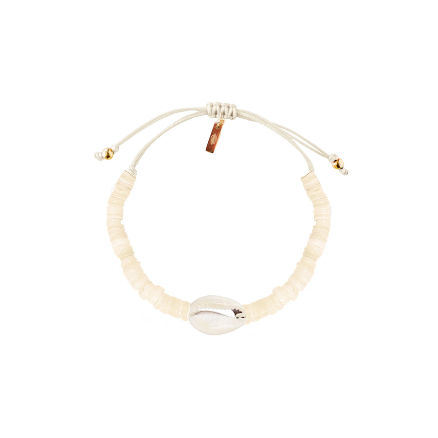 Adriana Pappas - - 14K Gold Filled - Pink - Heishi Shells Cord Shell Bracelet