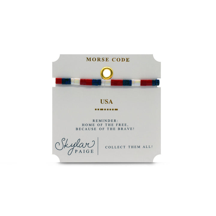 Stia Couture - - "USA" Tila Bead Stretch Bracelet