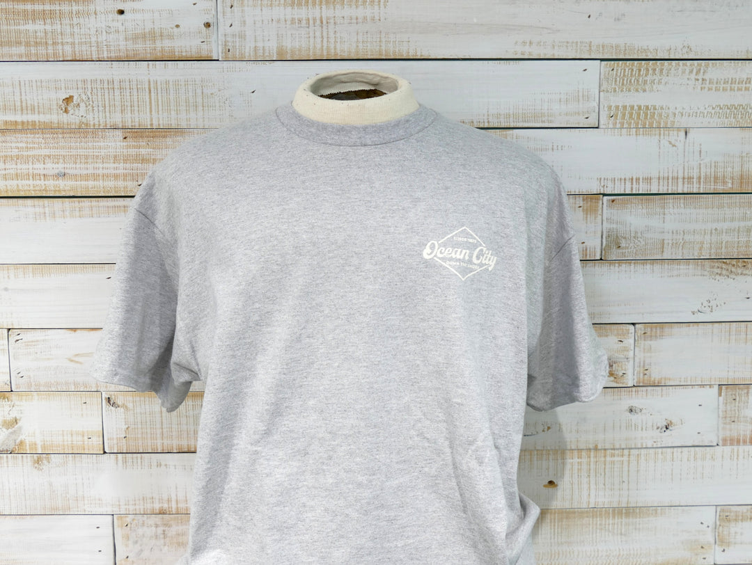 Ocean City Classics - Short Sleeve OCNJ MAP T-Shirt - Heather Gray