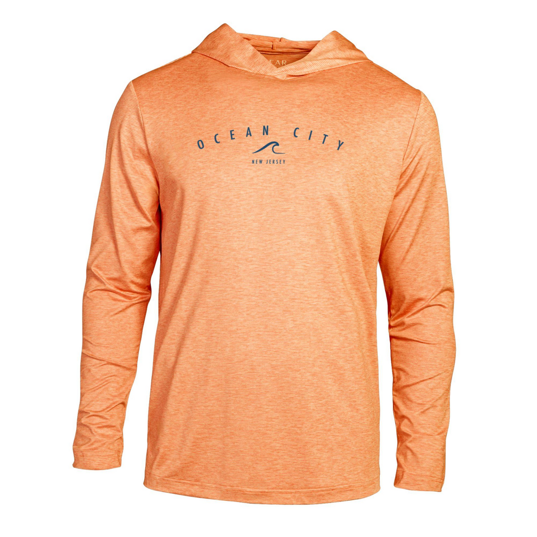 GEAR - Long Sleeve Hooded UPF 50+ OC Wave T-Shirt - Orange