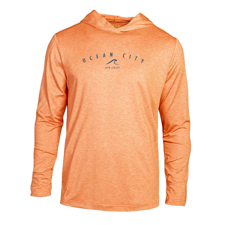 GEAR - Long Sleeve Hooded UPF 50+ OC Wave T-Shirt - Orange