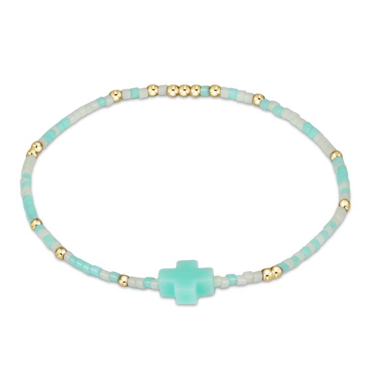 enewton - Hope Unwritten Mint Cross Gold-Filled Bracelet (E-Girl 5.5")