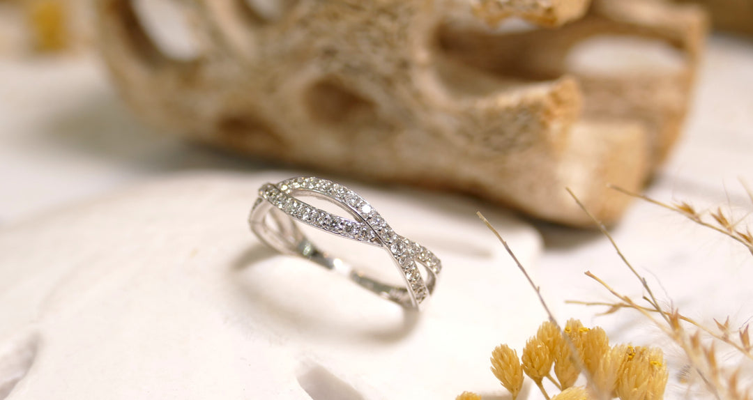 14K White Gold 0.40ct Natural Diamond Infinite Ring (Size 6.5)