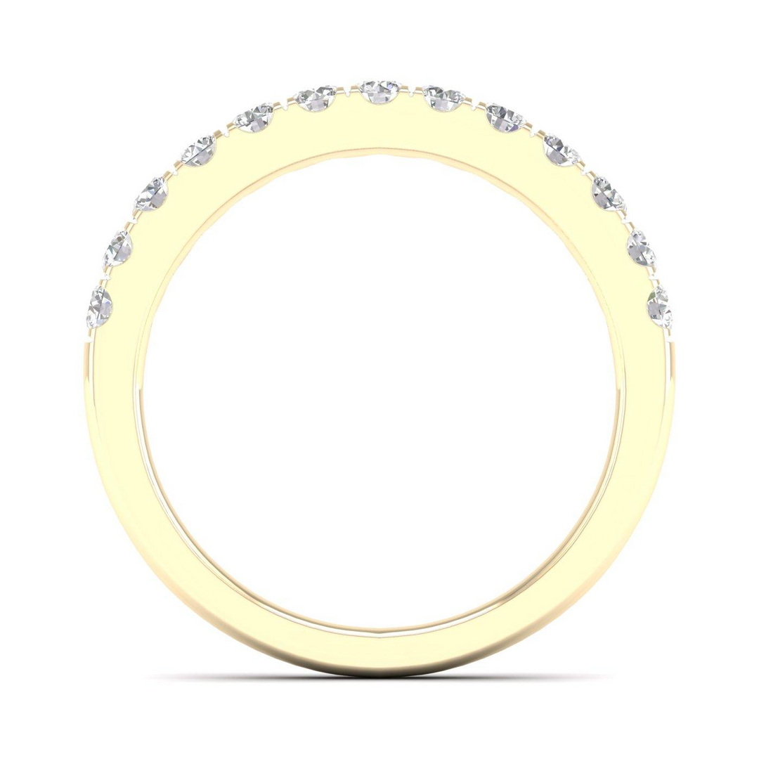 14k Yellow Gold 0.5ctw Round Lab Grown Diamond Straight Ring (Size 7)
