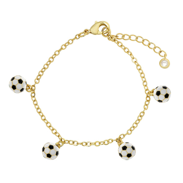 3D Soccer Ball Charm Bracelet