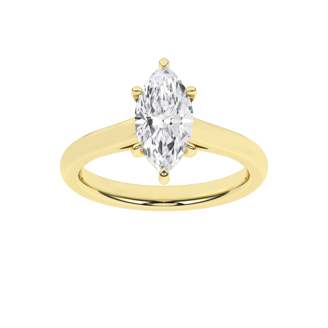 14k Yellow Gold 1.5ctw Lab Grown Diamond Marquise Ring (Size 7)