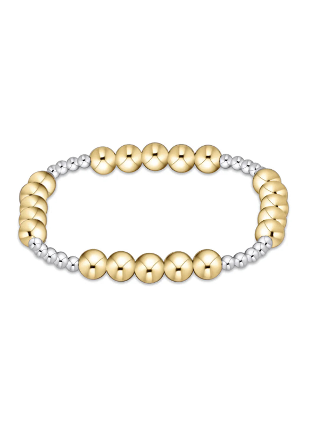 enewton - Classic Blissful Patttern 3mm Bead - 6 MM Mixed Metal Bracelet (Standard 6.25")
