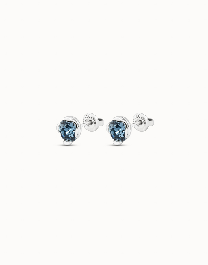 Uno de 50 - Sterling Silver - Silver Plated SER MAGNETICA Blue Crystal Earrings