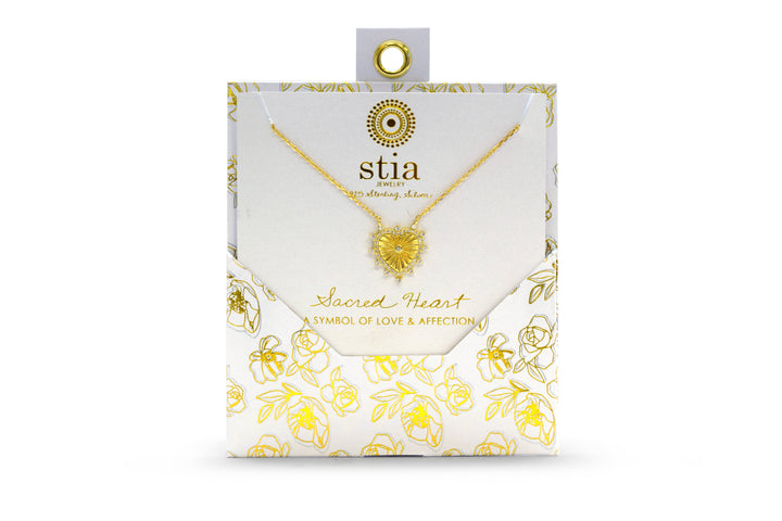 Stia - Sterling Silver - 14K Gold Plated Cubic Zirconia Heart 15-17" Necklace