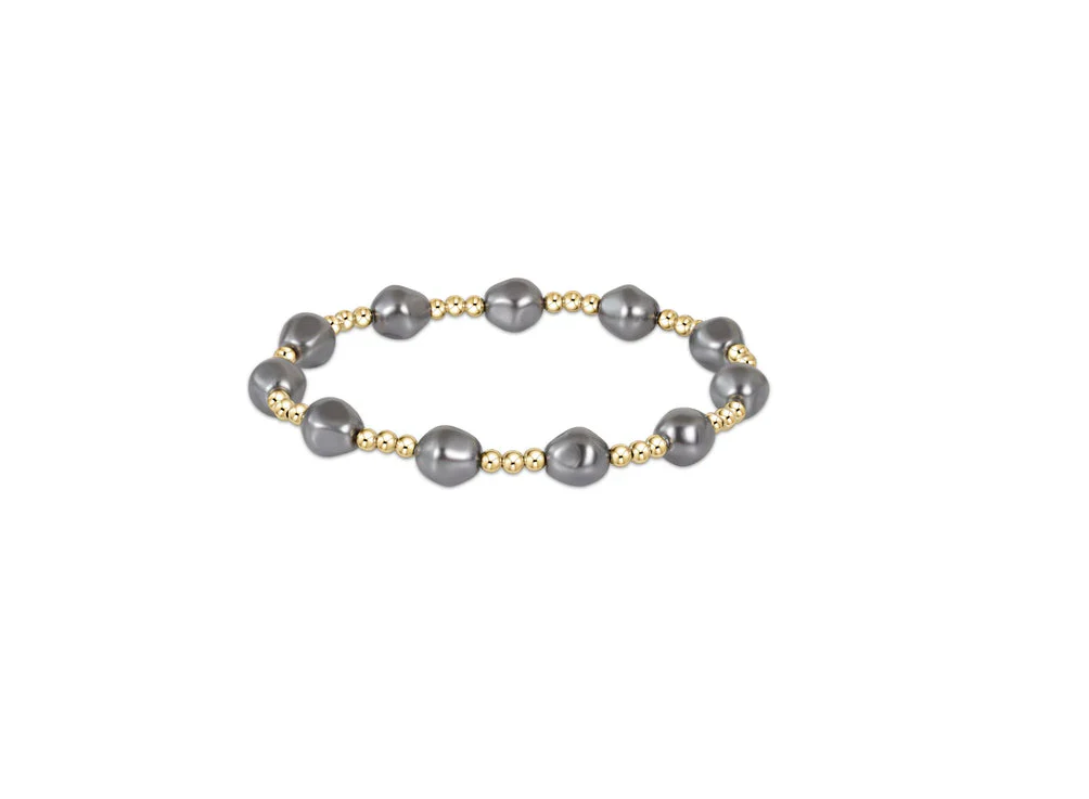enewton - Beaded Bracelet Bead Bracelet 3mm - Dark Grey - Pearl Gold-Filled Bracelet (Standard 6.25")