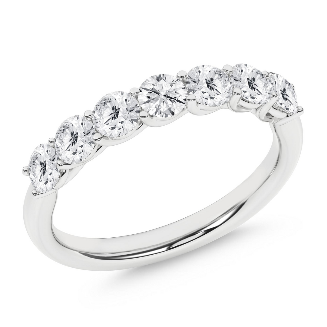 14k White Gold 1ctw Round Lab Grown Diamond Band Ring