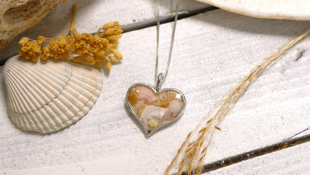 Dune - Sterling Silver - Heart of Sand - Shell Scape Necklace Paperclip Chain