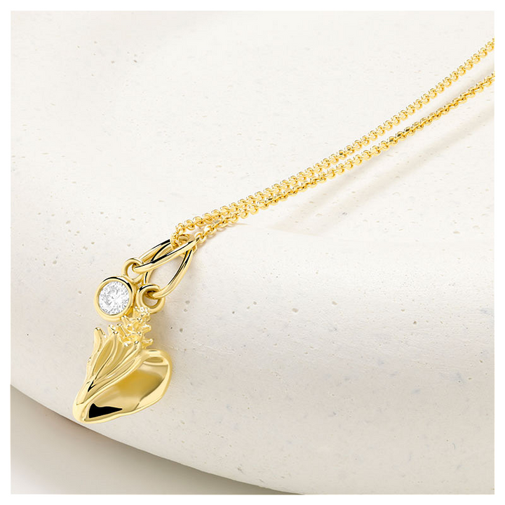 14kt Gold Lab Diamond Shell Ne