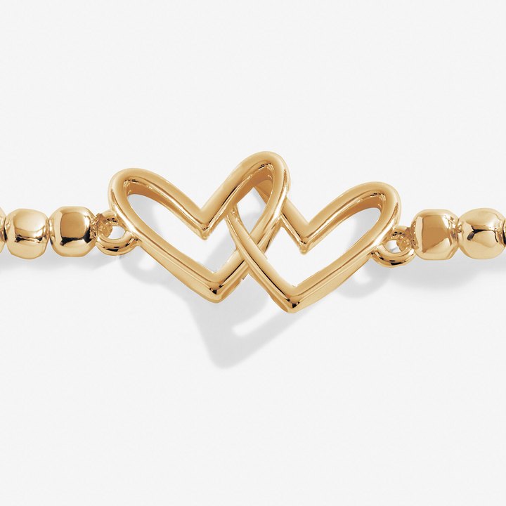A Little & Co - Brass - Gold - Happy Birthday - Heart Paperclip Beaded Bracelet 6 7/8"