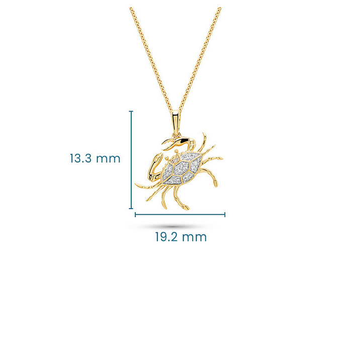 14kt Gold Lab Diamond Crab Nec