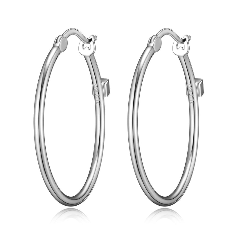 Elle - Sterling Silver - 30mm Hoop Earrings