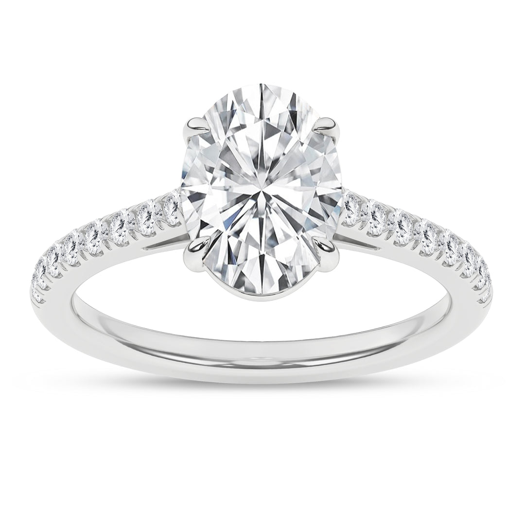 14k White Gold 2.25ctw Lab Grown Diamond Oval Ring (Size 7)