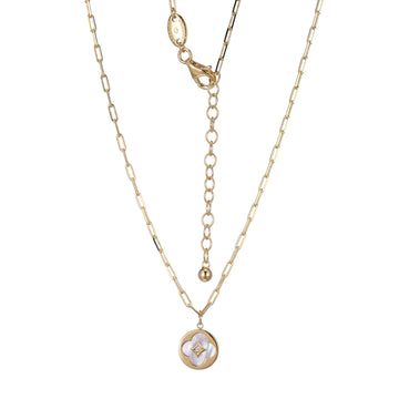 SS GP MOP BLISS DISC NECKLACE/