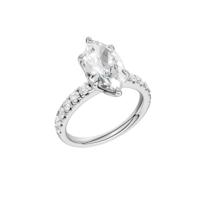 14k White Gold 2.50ct - 3.00ctw Lab Grown Diamond Marquise Ring