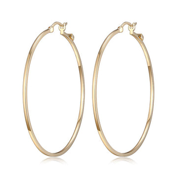 Elle - Sterling Silver - 18K Gold Plated 55mm Hoop Earrings