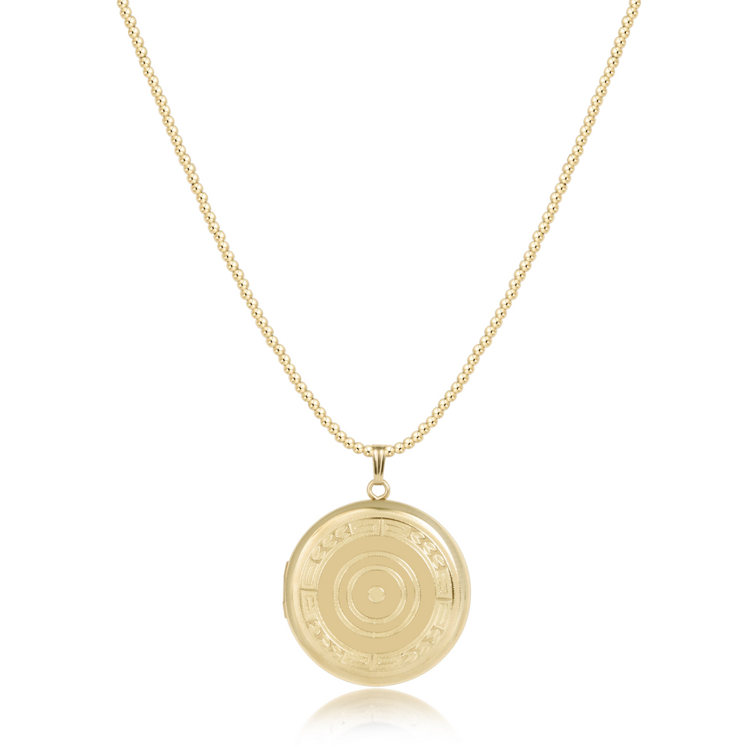 enewton - 14k gold-filled - Cherish - Large Locket 2mm Bead Choker Necklace 17"