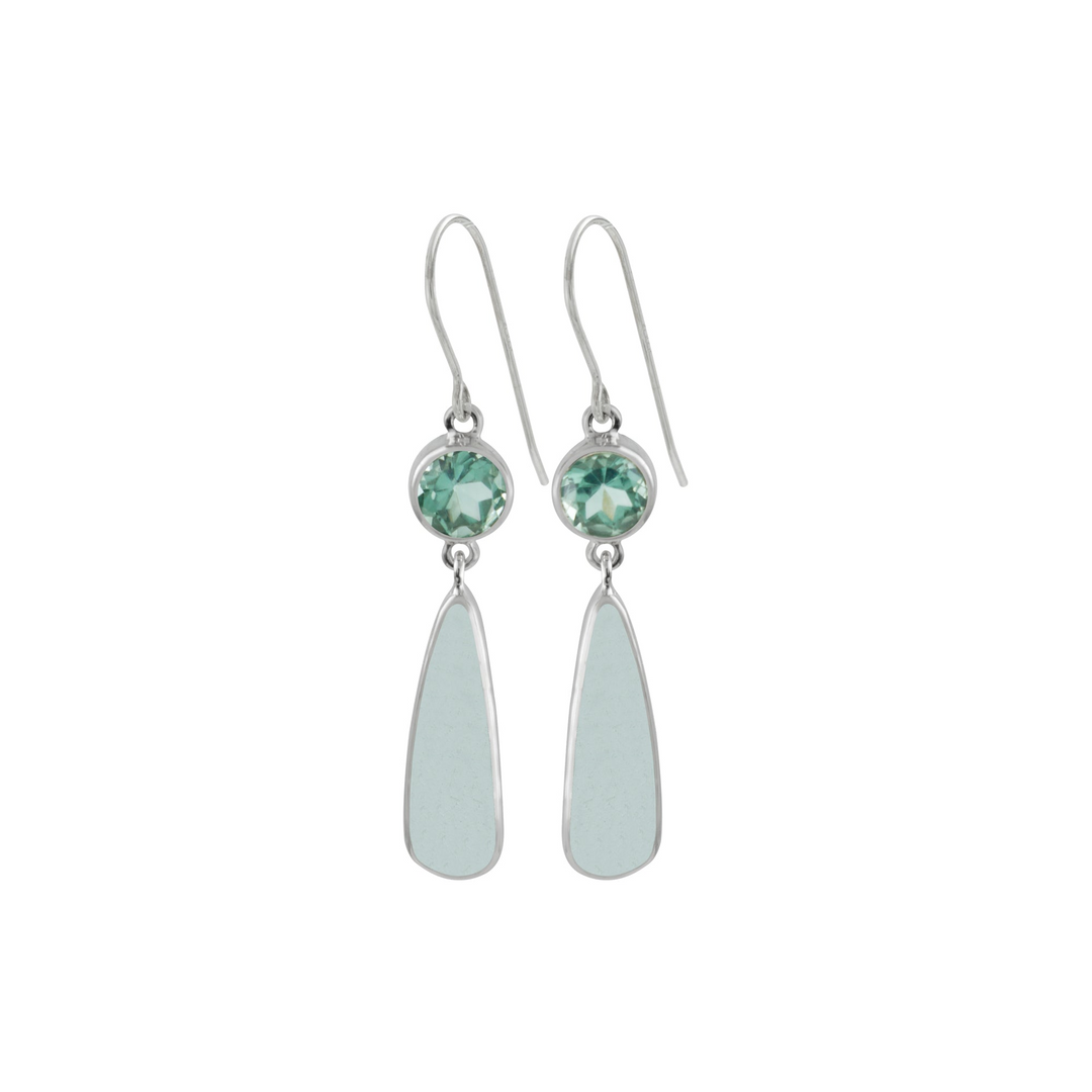 Stunning Aqua Sea Glass Earring