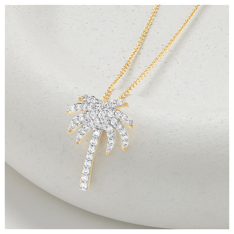 14kt Gold Lab Diamond Palm Tre