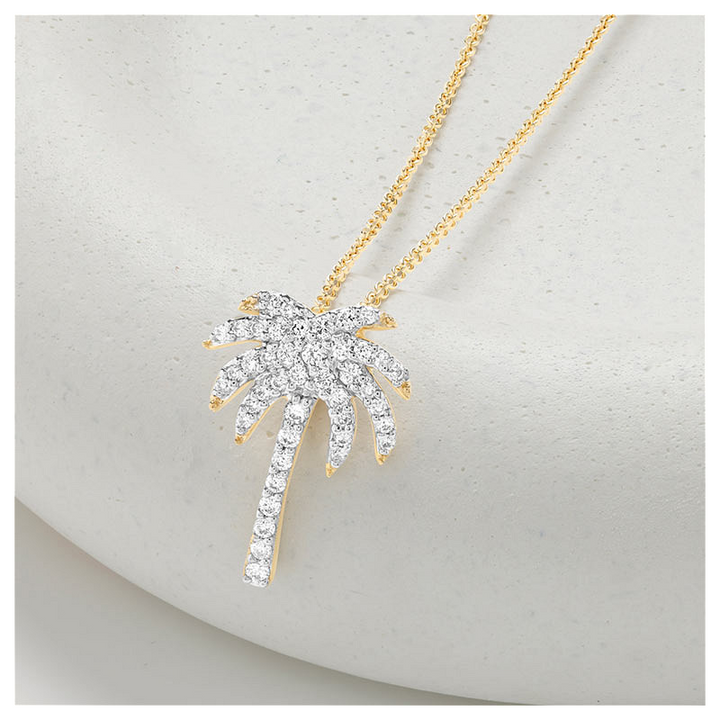 14kt Gold Lab Diamond Palm Tre