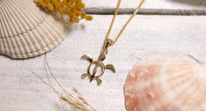 14k - Yellow Gold Honu Turtle Pendant