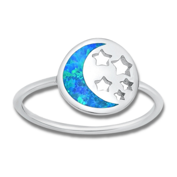 SS Blue Opal Celestial Ring 9