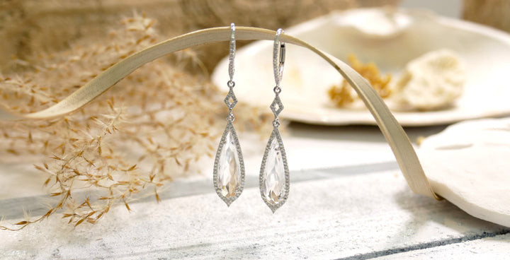 14k White Gold 5.61ct Spinel Dangle Earrings