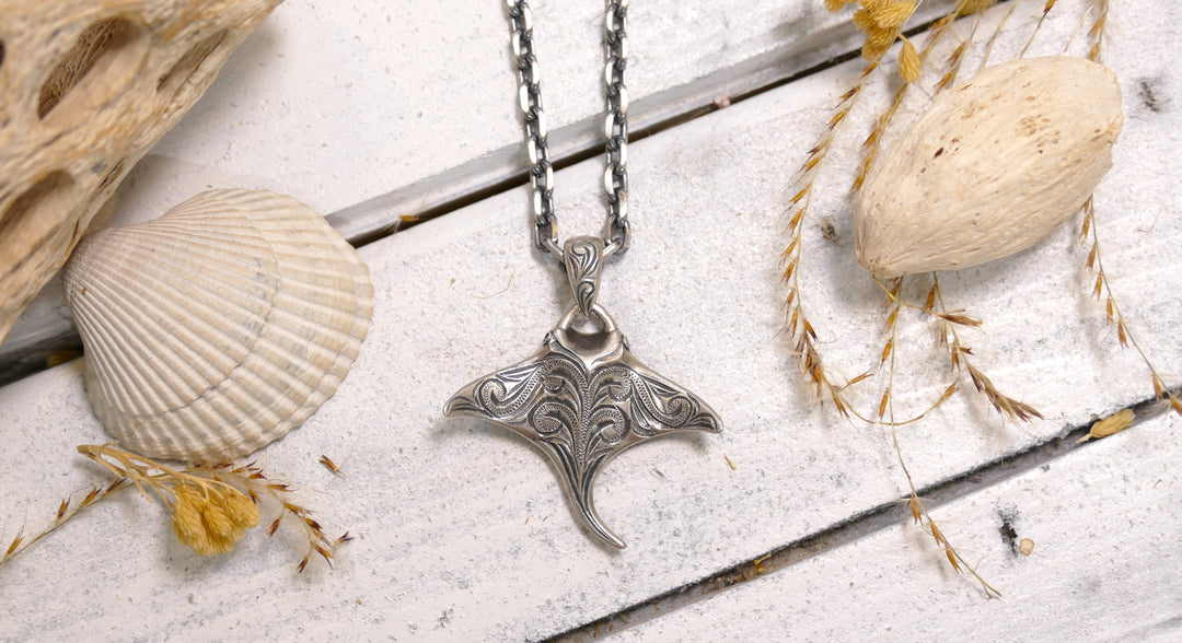 Sterling Silver - Silver Men's - Sting Ray Necklace