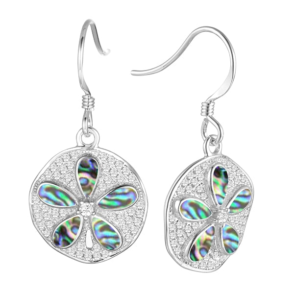 SS Sand Dollar Abalone Earring