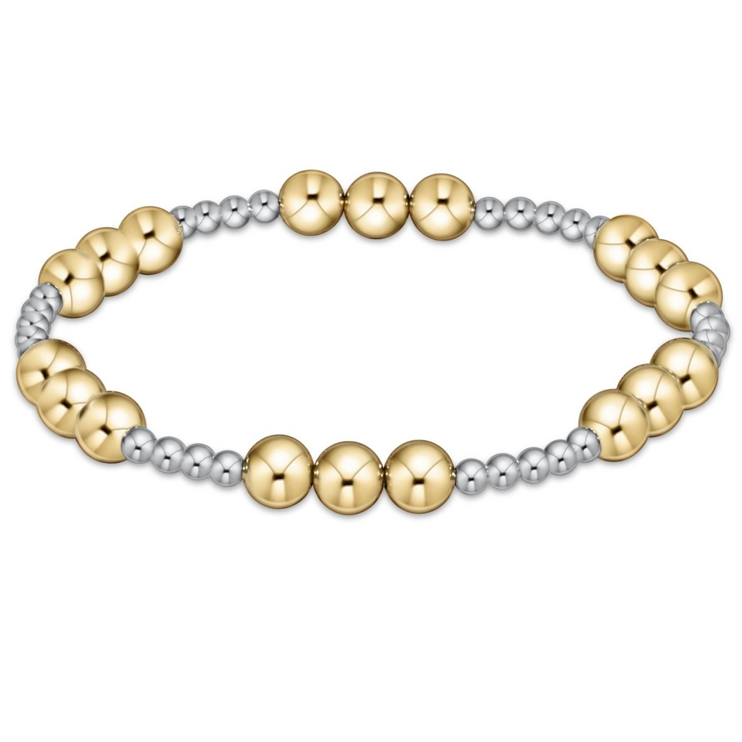 enewton Classic Joy Pattern 6mm Mixed Metal Bracelet (Standard 6.25" )