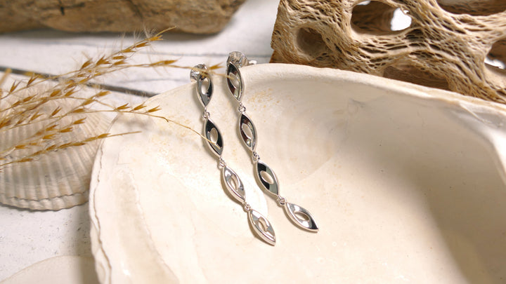 Sterling Silver - Silver Rhodium 2" Dangle Earrings
