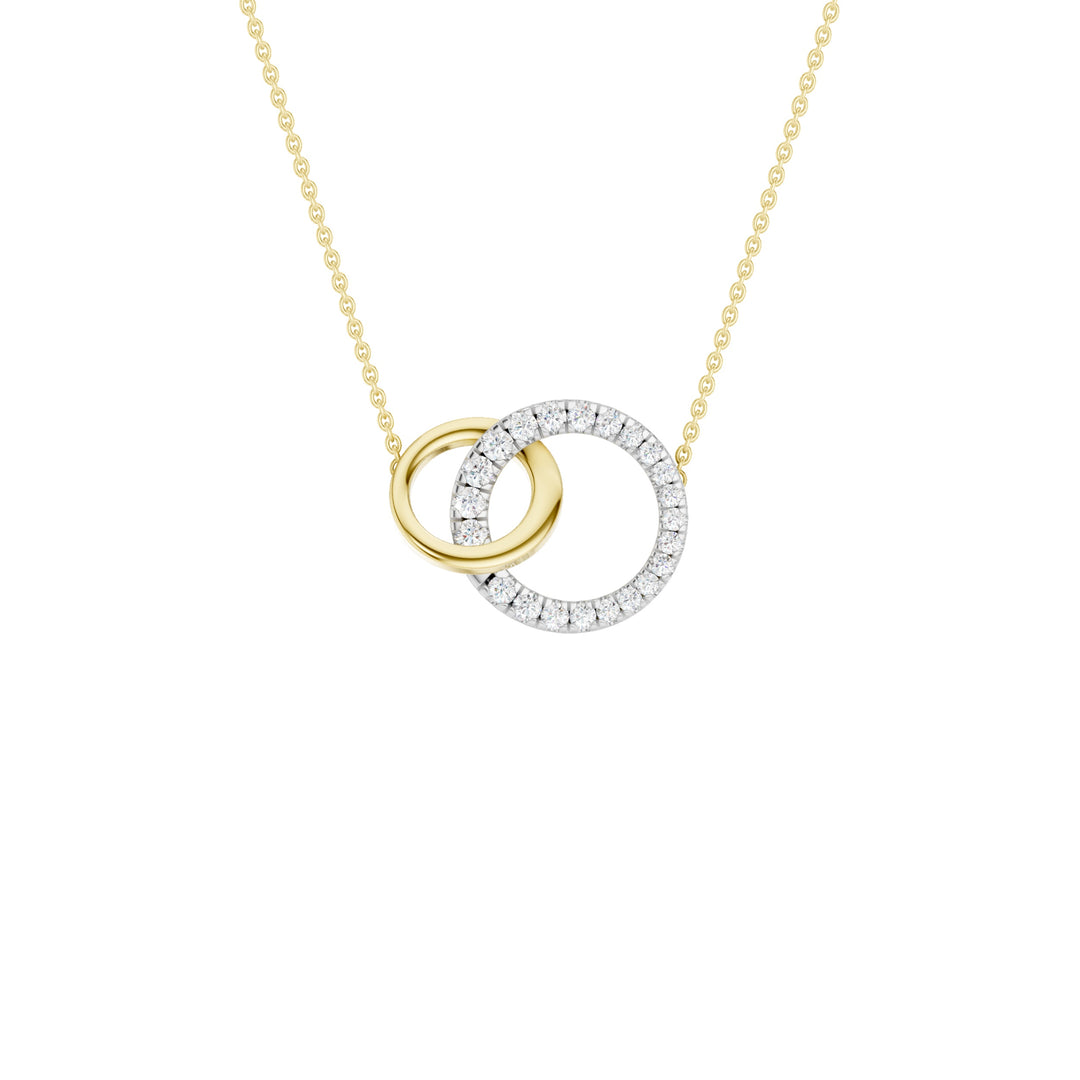 14KYW Interlink Circle Pendant