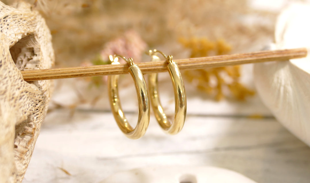 14k Yellow Gold Polished Hoop