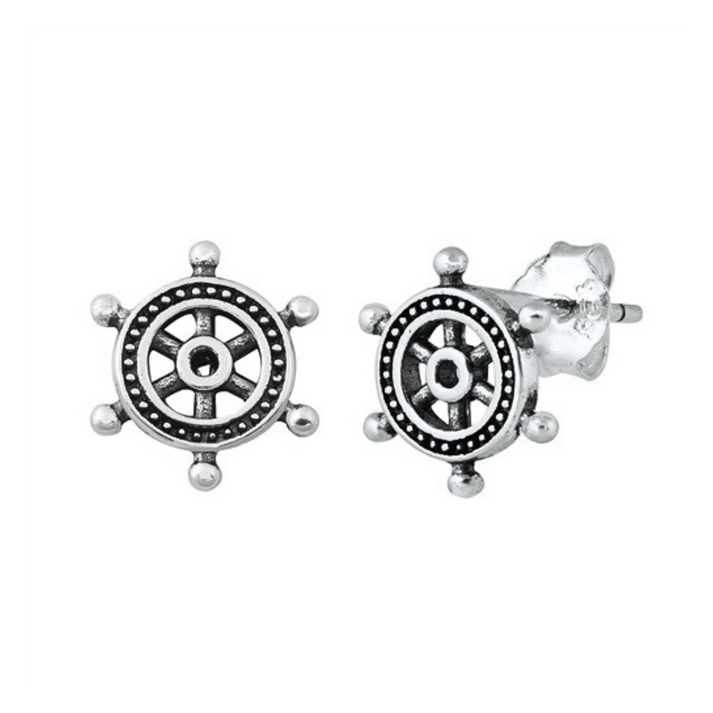 SS Ship's Helm Earrings