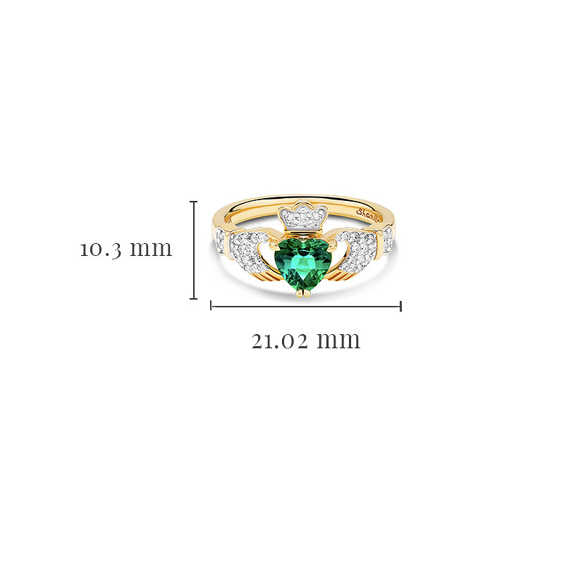 14kt Gold Lab Diamond and Emer