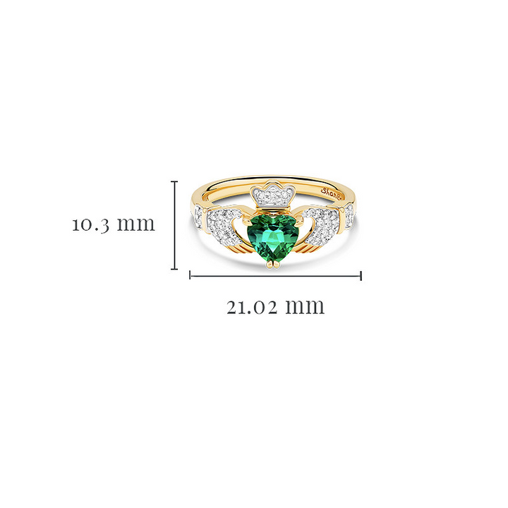 14kt Gold Lab Diamond and Emer
