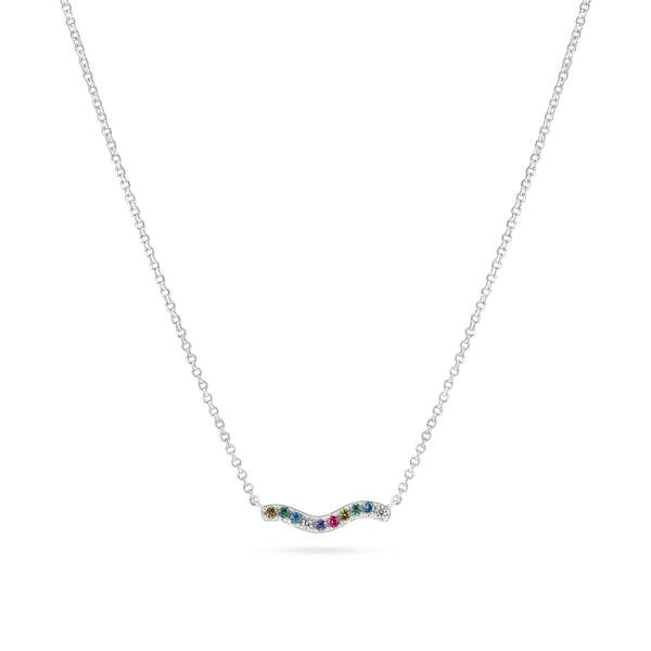 Sif Jakobs - Sterling Silver - Silver "Ellera Waves" Cubic Zirconia Necklace