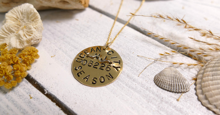 - 14K Gold Filled Original OC Beach Badge Necklace