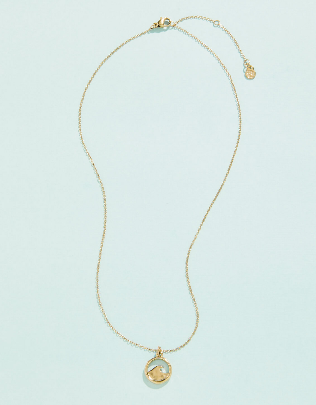 Spartina - Stainless Steel - Gold "Atlantic Ocean" Wave Necklace 17" (Adjustable)