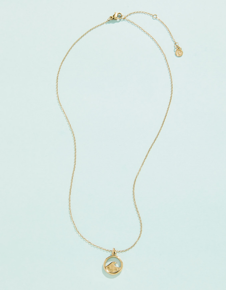 Spartina - Stainless Steel - Gold "Atlantic Ocean" Wave Necklace 17" (Adjustable)