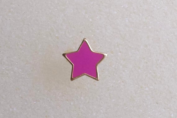 24KGP STS 7MM STAR PINK ENAMEL