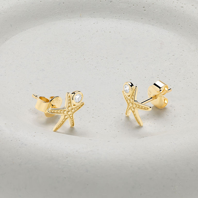 14kt Gold Lab Diamond Starfish